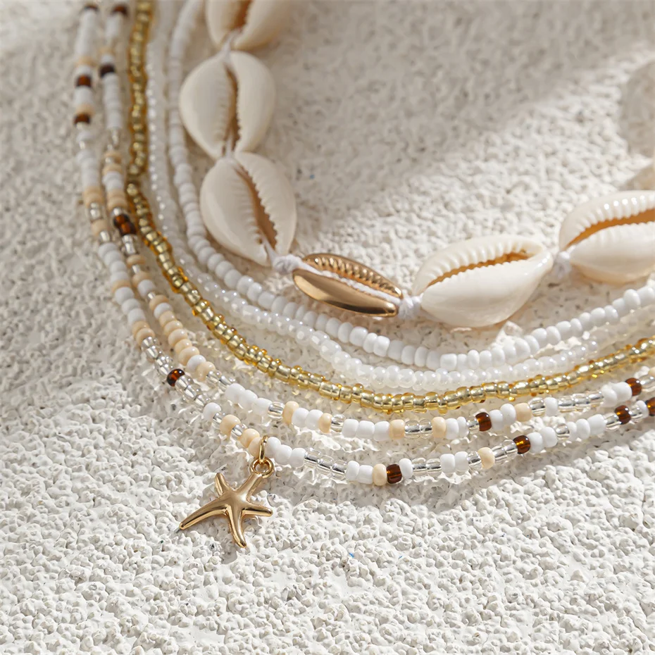 Ingemark-ho سلسلة متدلية على شكل نجم البحر للنساء ، بيكيني شاطئ صيفي ، حزام بطن مرن ، إكسسوارات مجوهرات Y2K ، 6