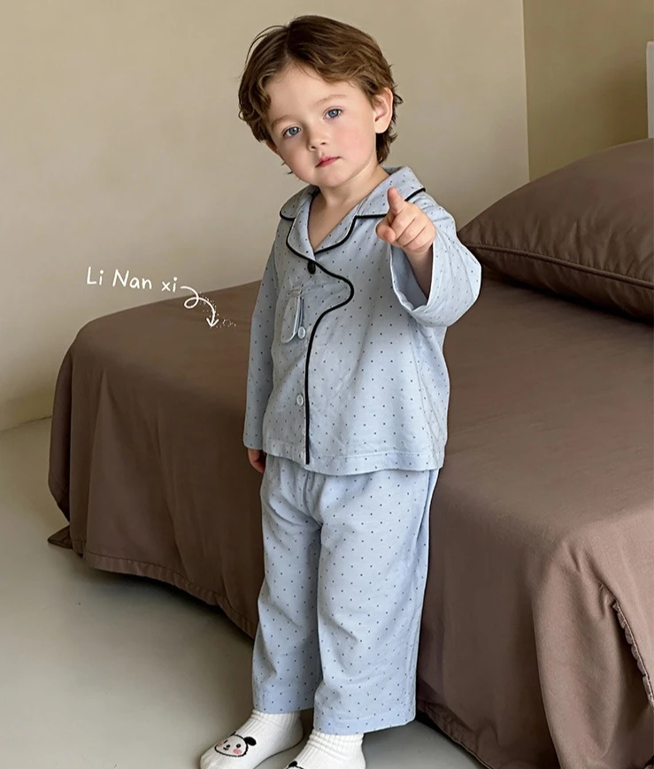 Children Home Clothing Set 2026 Spring New Baby Sleepwear Long Sleeve Long Pants Two Piece Set