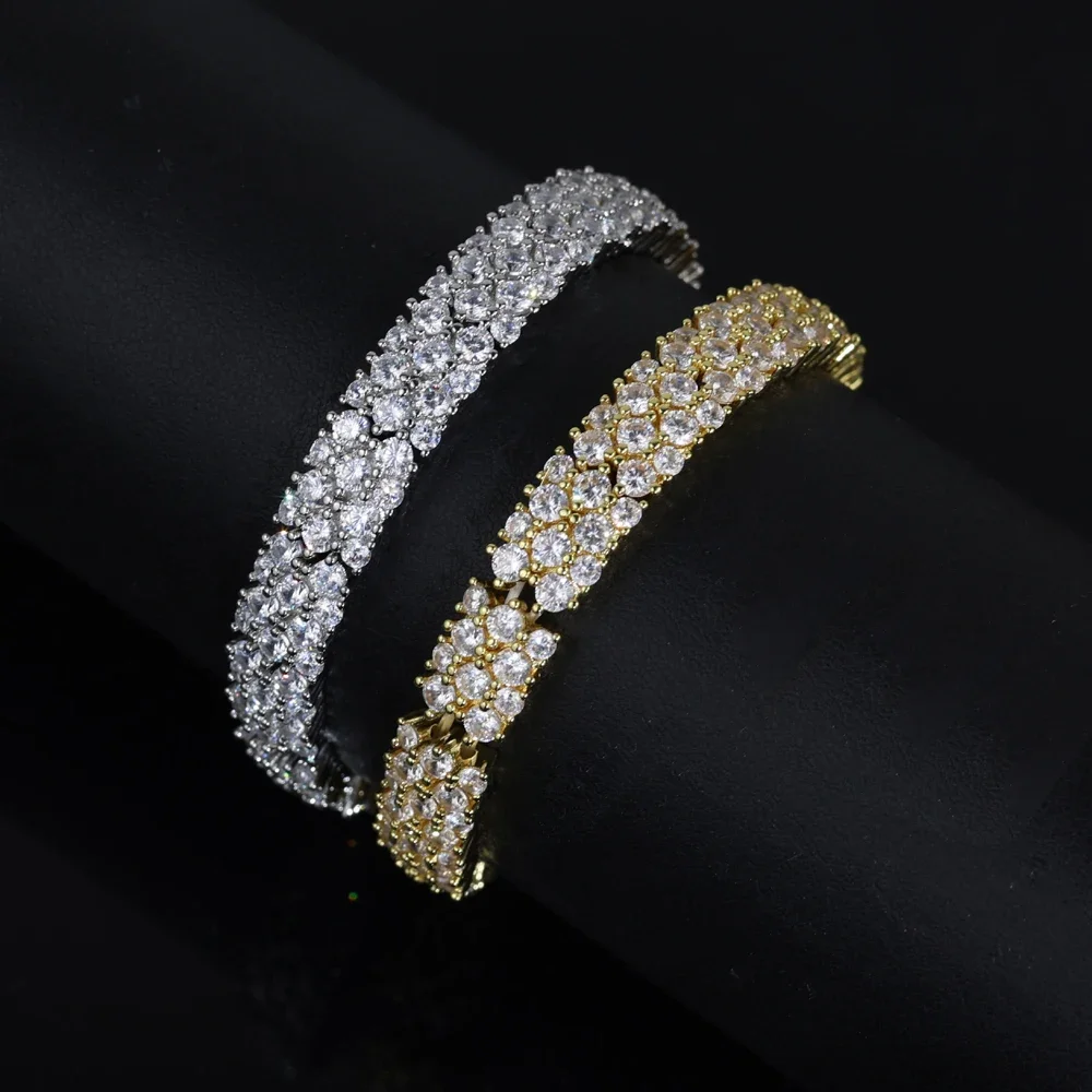 موضة جديدة لامعة كاملة الزركون الفاخرة مطاطا سوار قابل للتعديل لهدايا مجوهرات الحفلات النسائية #1