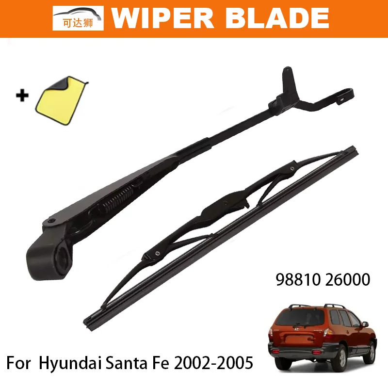 

Rear Wiper Blade And Arm Set For 2001 2002 2003 2006 Hyundai Santa Fe 9881026000 Windshield Windscreen Rear Window