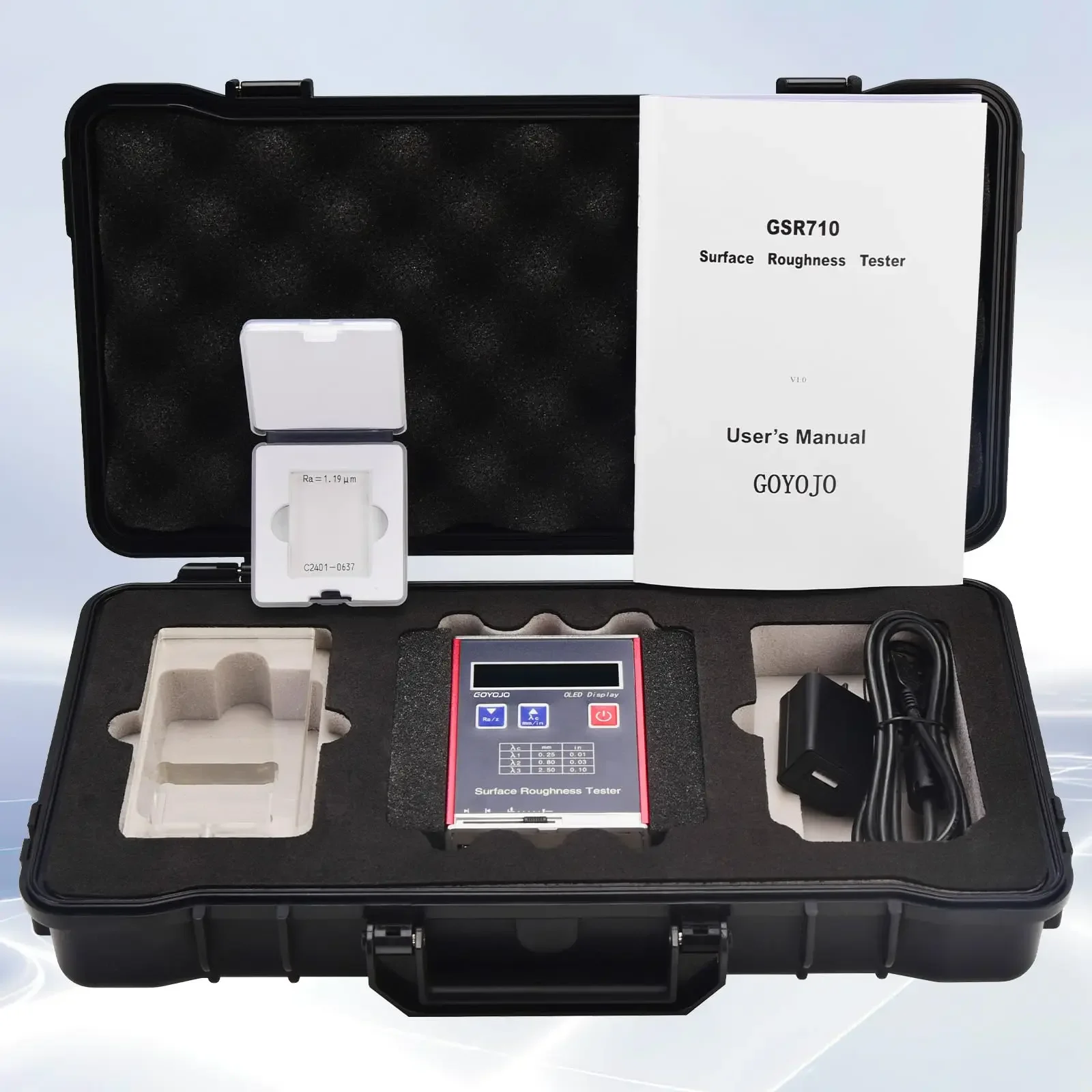 Surface Roughness Tester Meter High Accuracy 0.01μm Profilometer Portable Profile Gauge 4 Testing Parameters Ra/Rq Rz/Rt