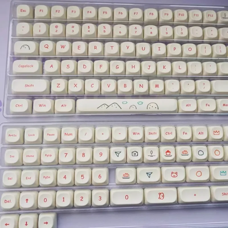 

MOA милые круглые колпачки для клавиш PBT сублимационная краска граффити колпачки для клавиш совместимые 61.64.68.84.87.96.98.104.108 механические колпачки для клавиш