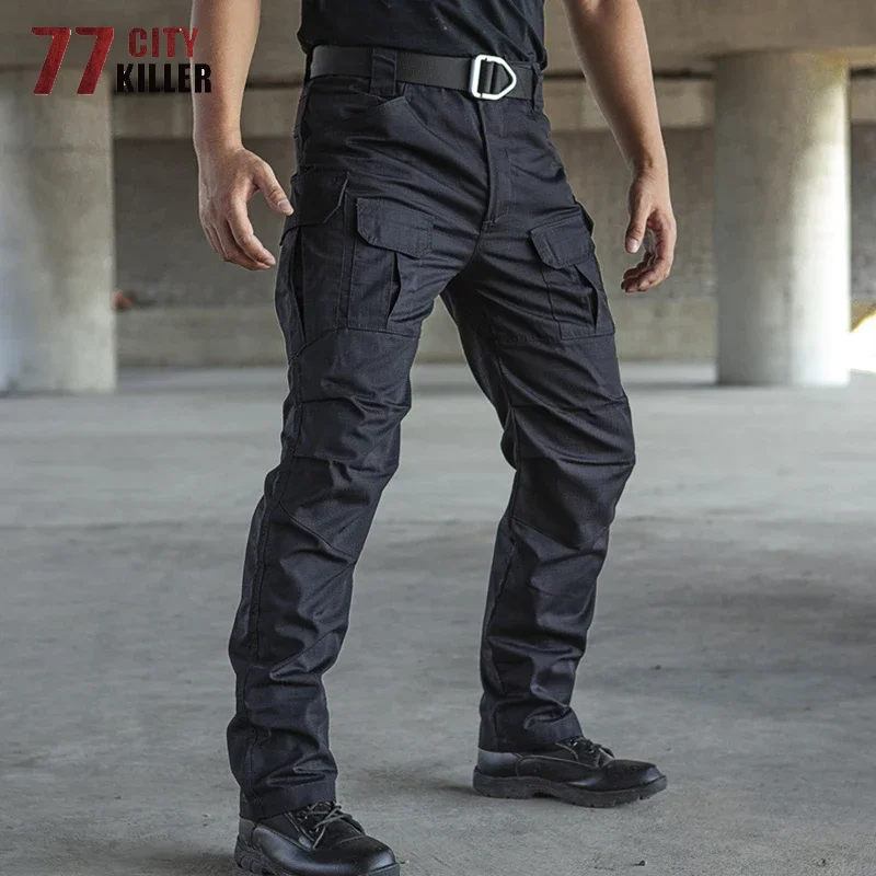 

77City Killer Tactical Pants Men Waterproof Combat Joggers Male Multi-pocket SWAT Cargo Stretch Work Trousers Hombre Size S-2XL