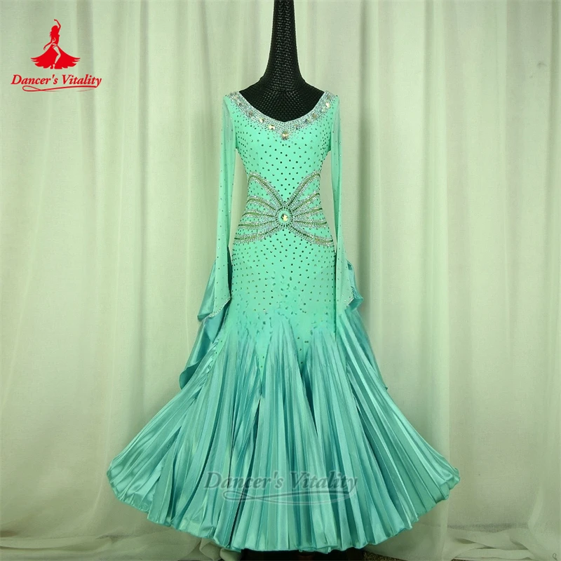 Vestidos de examen de grado de manga larga para baile de salón para adultos y niños, traje profesional personalizado de vals Foxtrot, vitalidad de bailarina