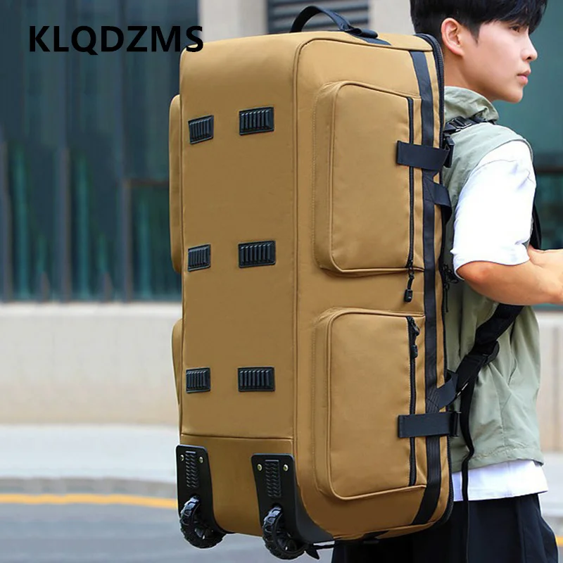 KLQDZMS Luggage Bag Multifunctional Large-capacity Trolley Bags Oxford Cloth Shipping Storage Bag with Wheels Travel Backpacks
