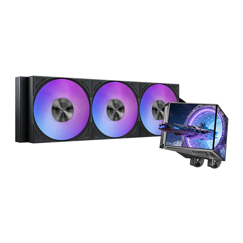 Overclocking three DX360 ARGB radiator desktop computer host CPU fan intelligent dual 4-inch large screen water cooling