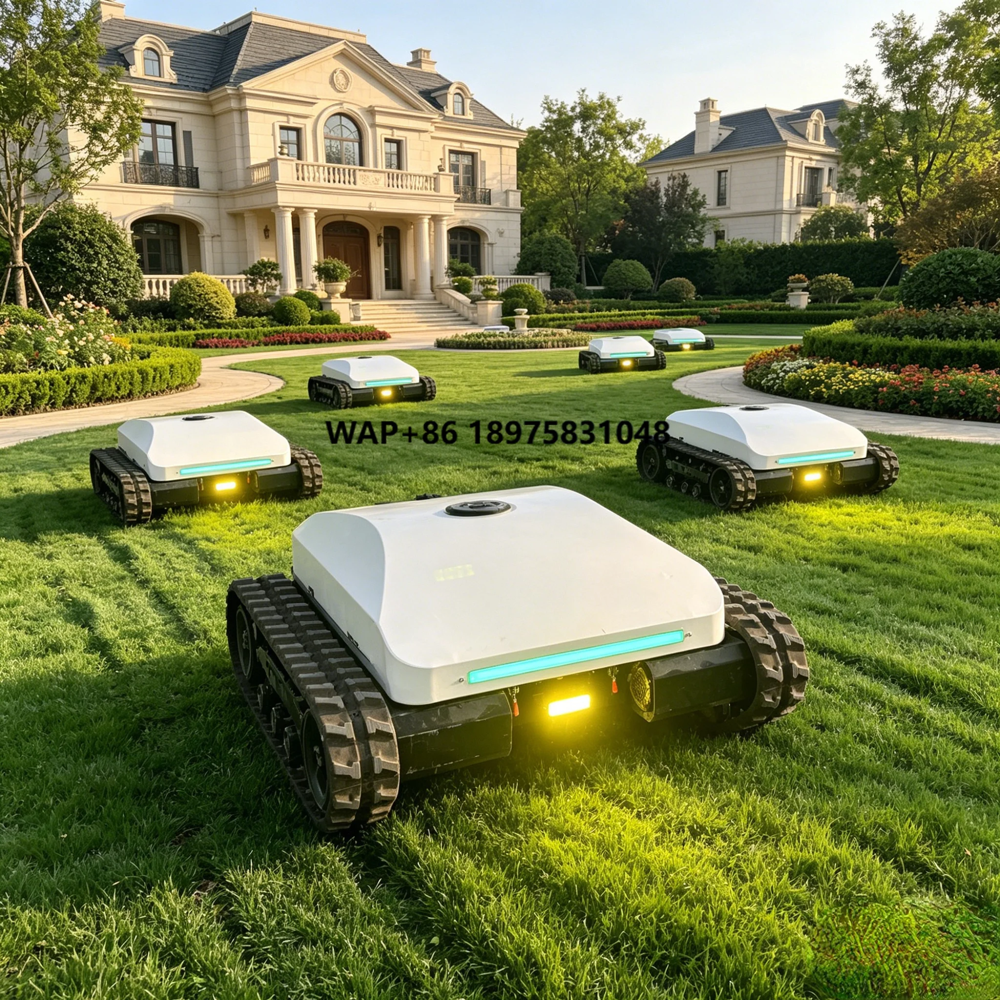 Smart Industrial Cordless RC Grass Cutter Crawler Design Low Fuel Consumption Remote Mower for Yard Villa Landscape