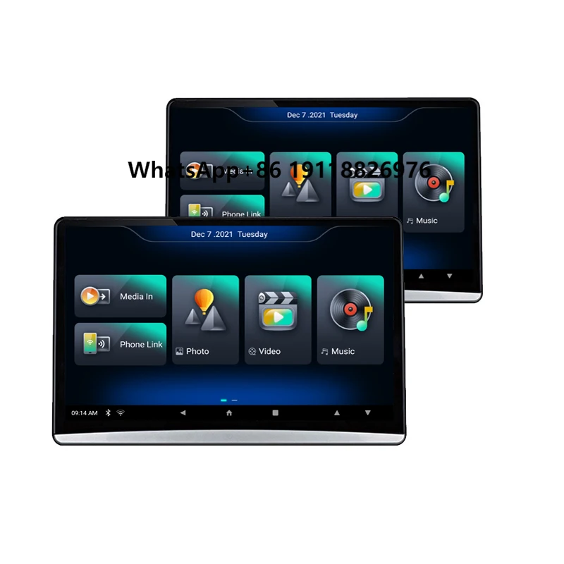

New 12.4'' Full Touch Screen Android Headrest for Car Rear Seat Entertainment Support 4K H-D-MI Youtube