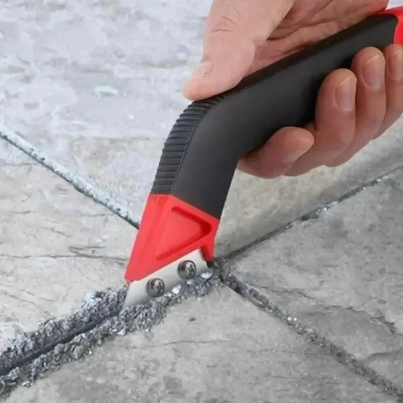 Angled-Design Tile Grout Remover Plastic Handle Dry Cement Joint Rake Scraper Broken Particle Chip Ceramic Tile Cleaning Tool