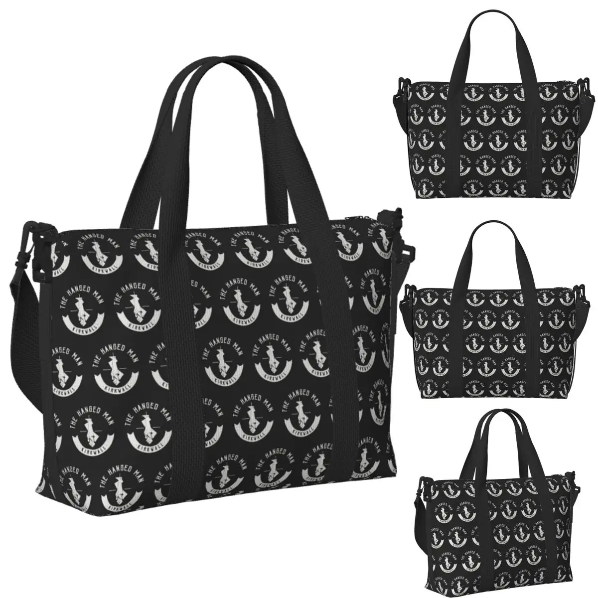 

The Hanged Man Pub Logo Dragon Age 2 White Logo Beach Travel Bag Tote Bags for Gym Yoga Women Shopping Duffle Shoulder Bag
