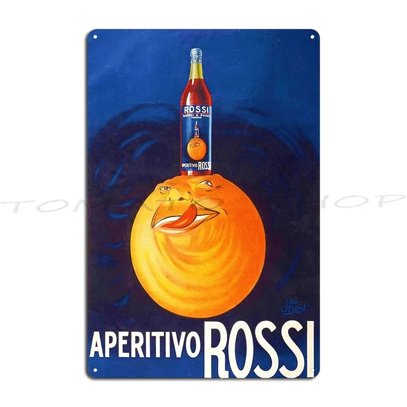 1930 S Vintage Blue Aperitivo Rossi Aperitif Metal Plaque Poster Garage Cinema Rusty Decoration Print Tin Sign Poster
