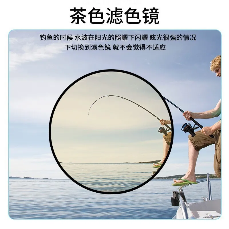 Portable Fishing Glasses with Magnifier Telescopic Function for Seeing Float HD Anti Glare Polarized Fishing Telescope Glasses f
