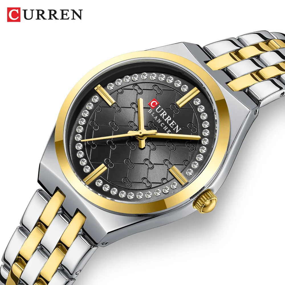 CURREN Fashion Quartz Women's Watches Luxury Dress Stainless Steel Bracelet Waterproof Wristwatch for Ladies