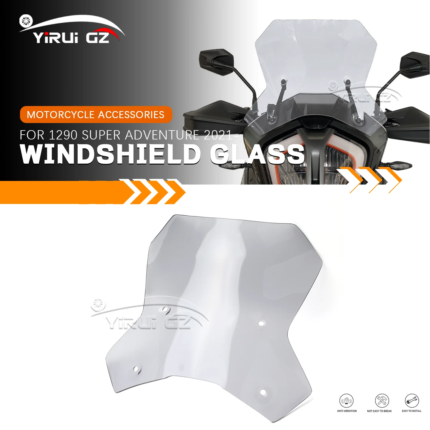 Motorcycle Windshield Rain Chest Protector For 1290super Adv 1290 1290 super Adventure 2021- Raised Front Windshield Transparent