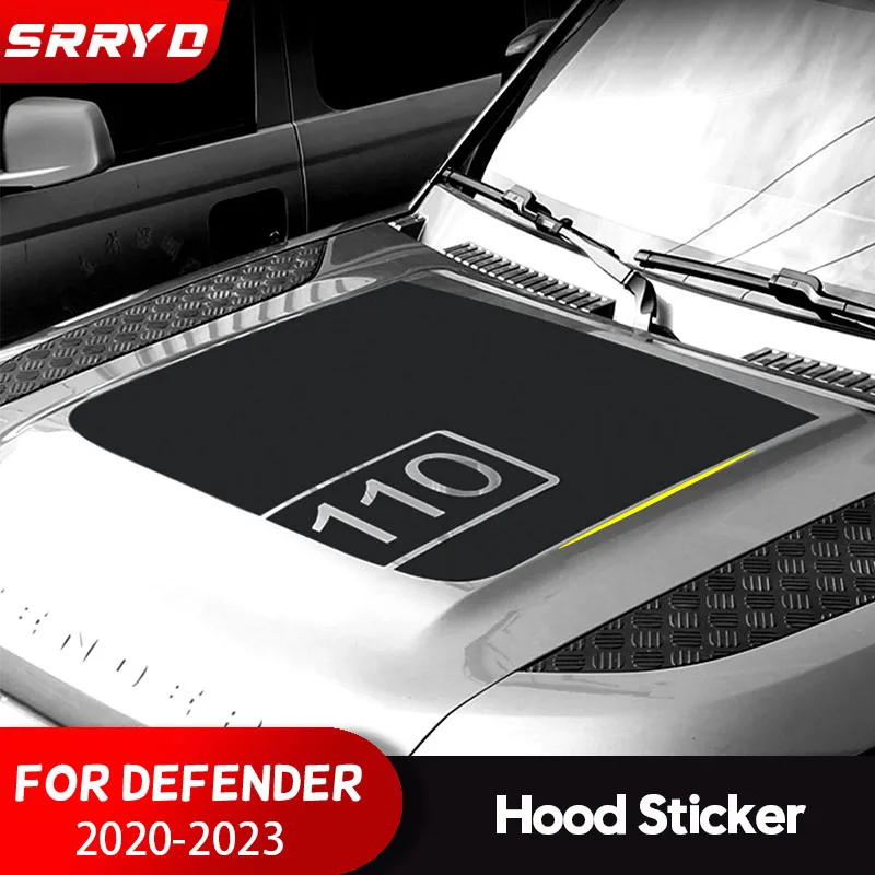 

For Land Rover Defender 90 110 2020 2021 2022 Car Front Engine Hood Sticker Bonnet Decorative Cover Car Accessories