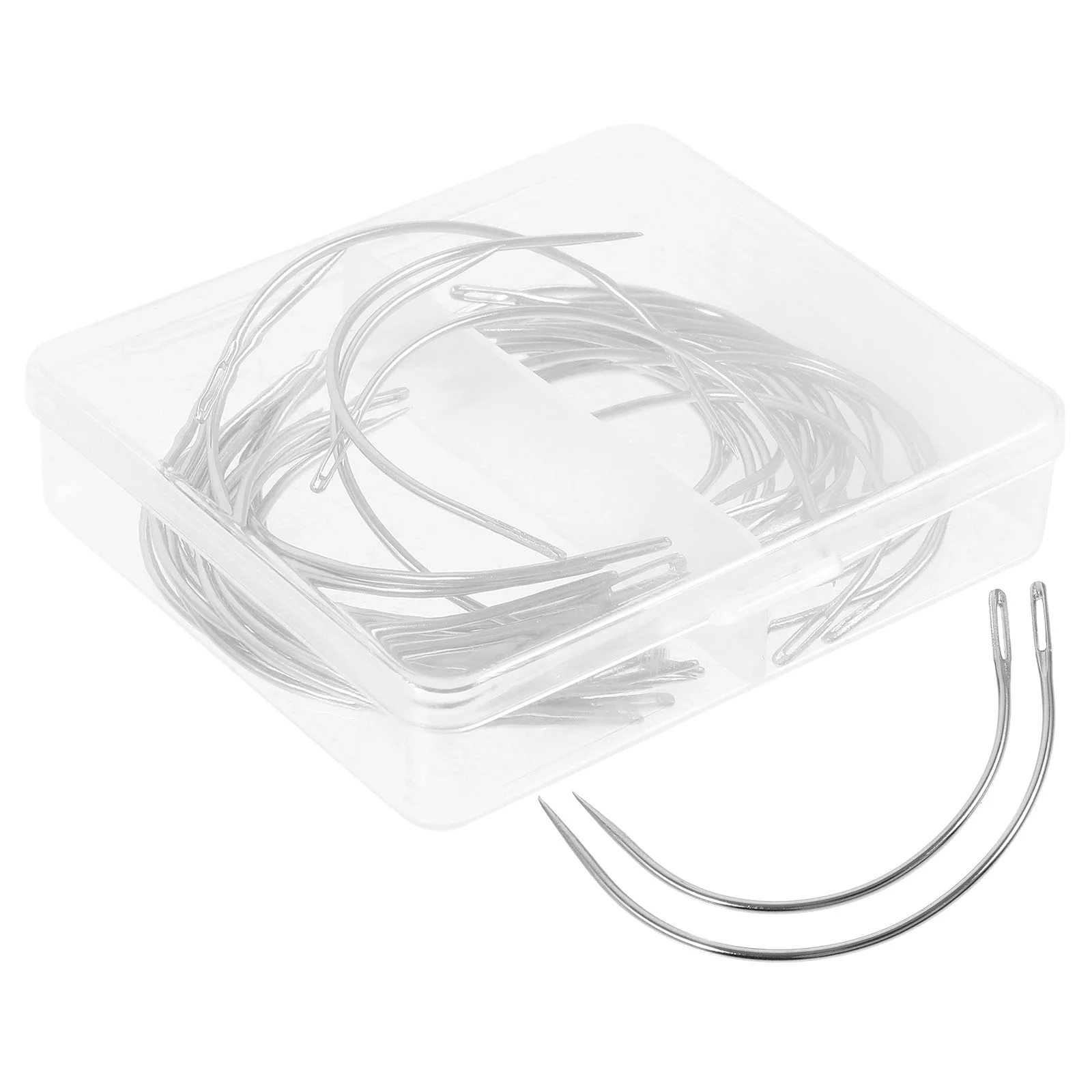 Ensemble d'aiguilles à coudre, 40 pièces, enfileurs incurvés pour le tissage de la peau des grands yeux