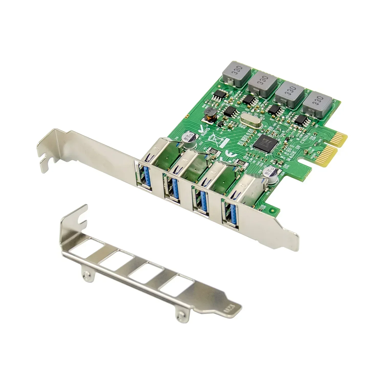 

4-портовая карта расширения USB 3.0 PCIe, PCI Express, контроллер USB-хаба VL805, 5 Гбит/с, с автономным питанием