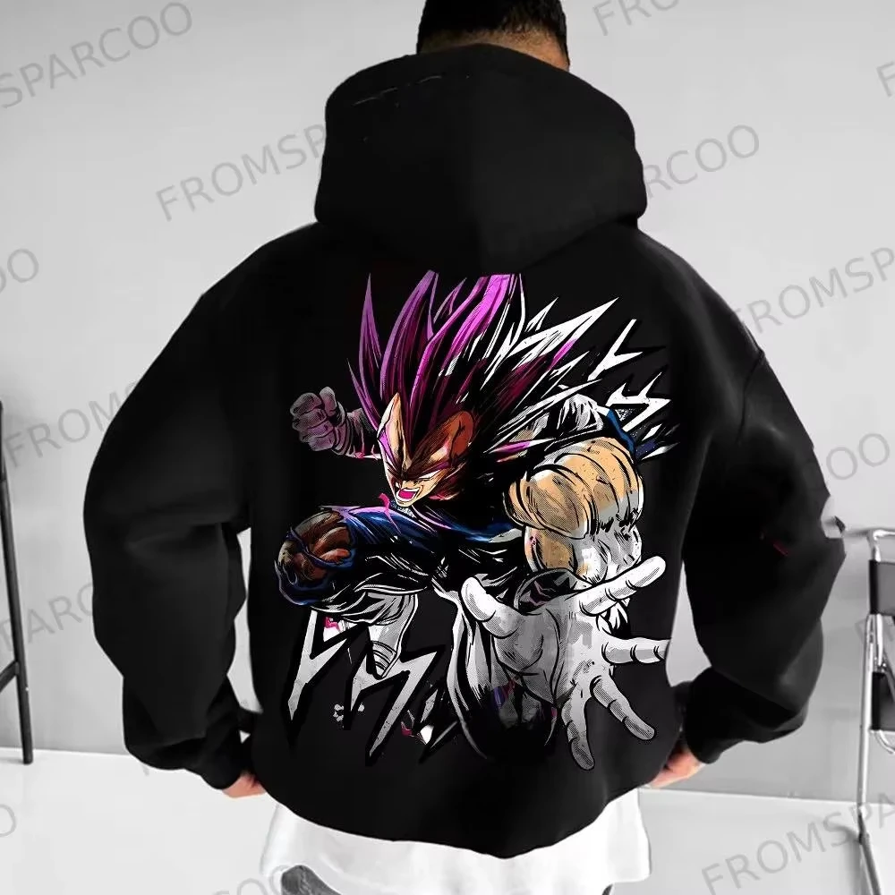 ドラゴンボールアニメコブランドメンズパーカー2025秋冬新作ストリートヒップホップY2Kトレンドカジュアルルーズ親子セータートップ