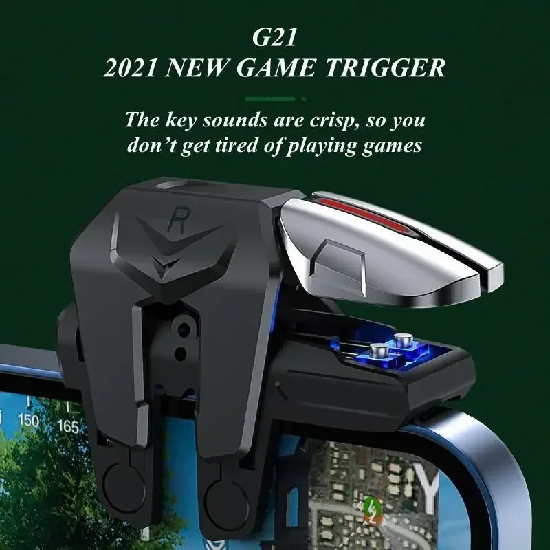 1pair G21 Mobile Phone 6-Finger Sensitive Gaming Aim Shooting joystickTriggers For IOS Android Trigger For PUBG Game Controller