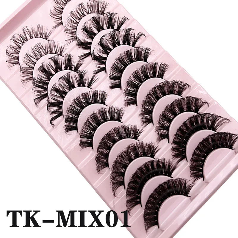 10 Paar dramatische falsche Wimpern 10–23 mm russische falsche Wimpern flauschige dichte DD Curl große Curling-Bogen-Wimpernverlängerungen – Detail 6