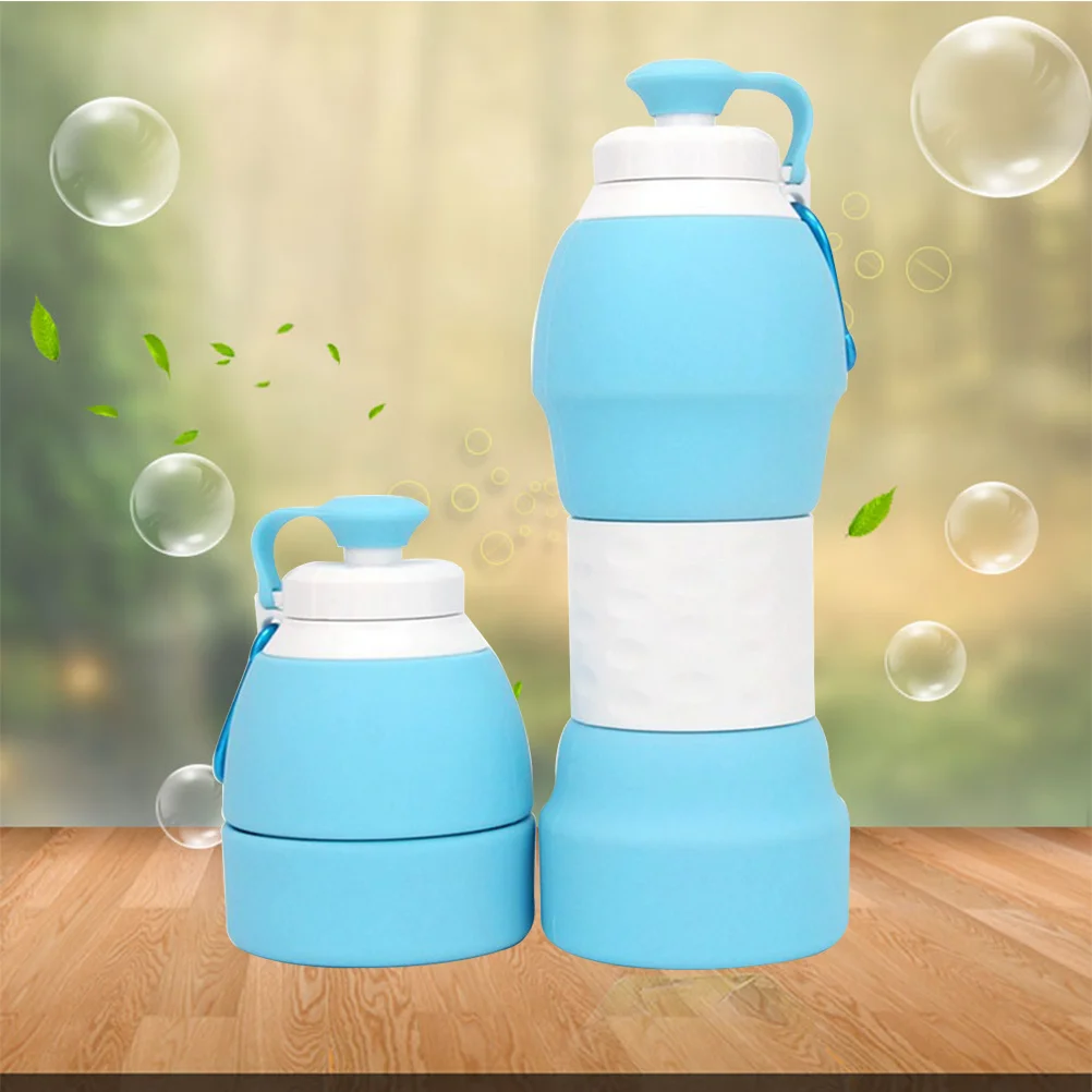 

Foldable Silicone Water Bottle 750Ml Food Grade Leakproof Space Saving Lightweight for Backpacking Cycling Running Daily Use