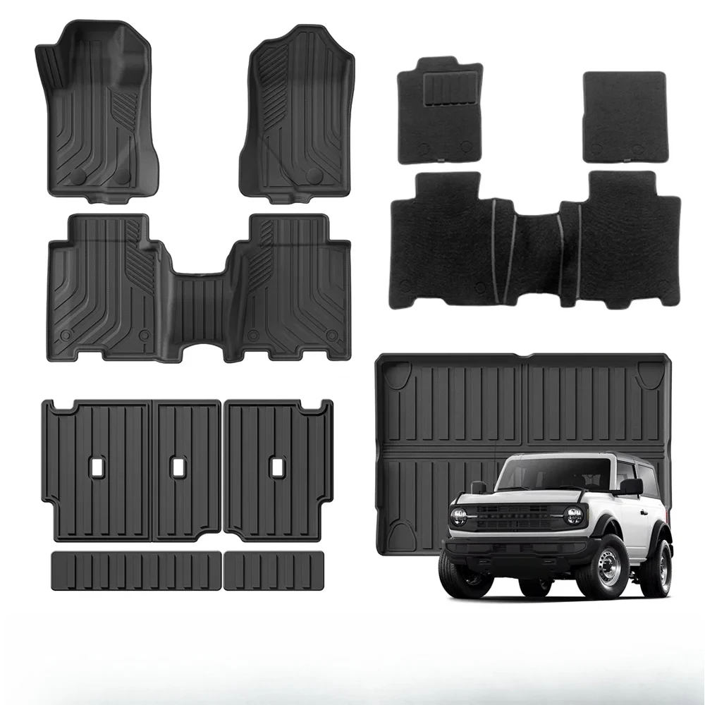سجادات أرضية السيارة لسيارة Ford Bronco 4-Door 2021 2022 2023 2024 2025 (ليست لبابين ورياضة)، سجادات سيارة TPE لحماية جميع الأحوال الجوية #2