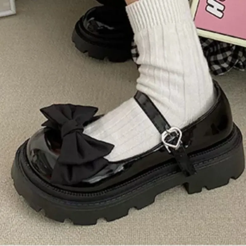 

Children's Princess Leather Shoes Autumn Big Girls Fashion Anti Slip Comfortable Bow Daily Matching Skirt Soft Soled Shoe26-37
