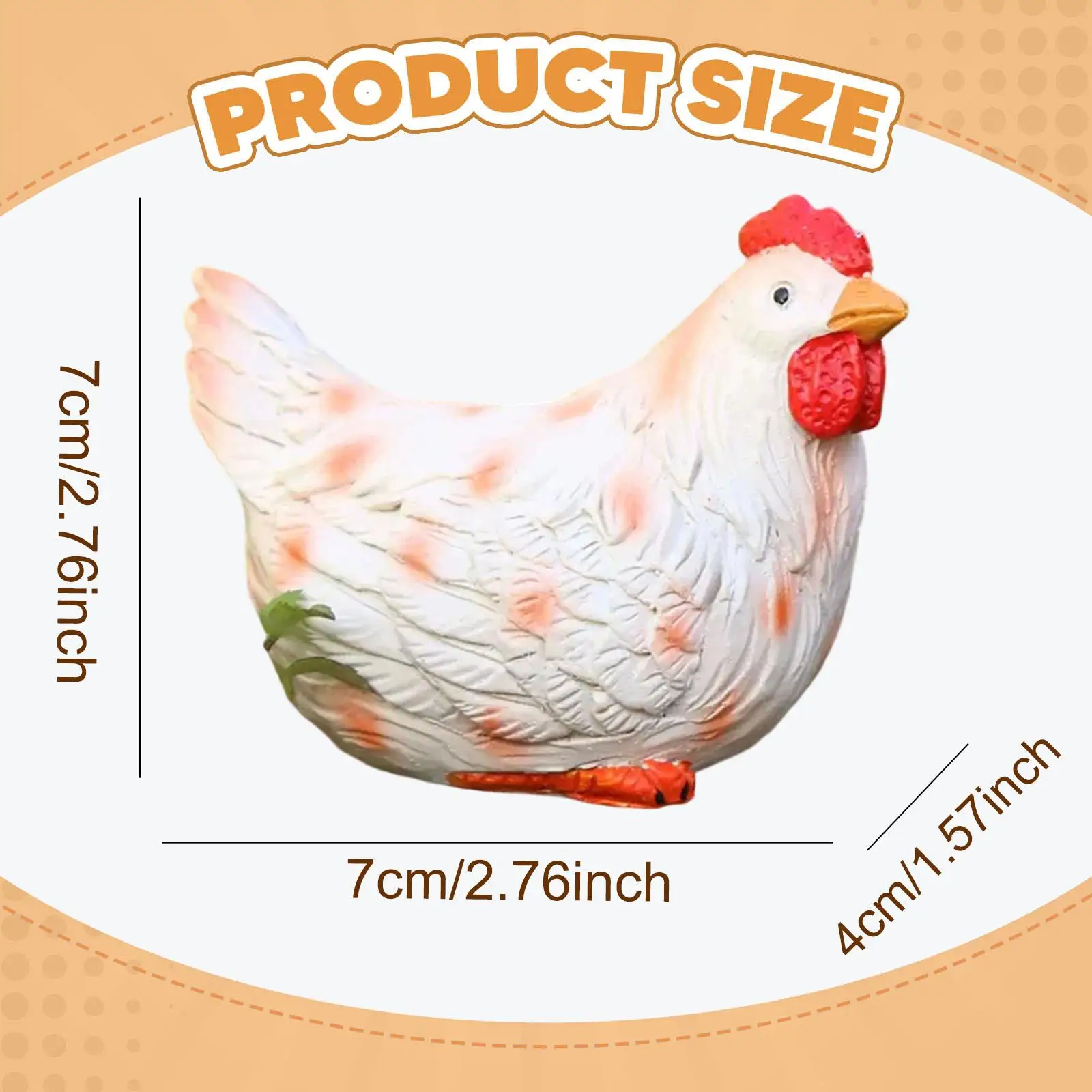 Chicken Figurine Resin Decorative Hen Small Garden Statue Outdoor Yard Art Ornament for Home Office Desk