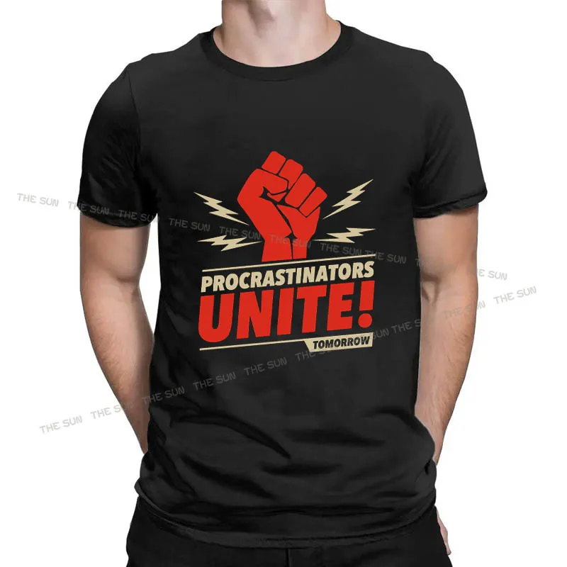 

Cotton Procrastinators Unite Tomorrow T-Shirt Retro Funny Memes Hunor Tee Tops Hipster Caual Summer Graphic