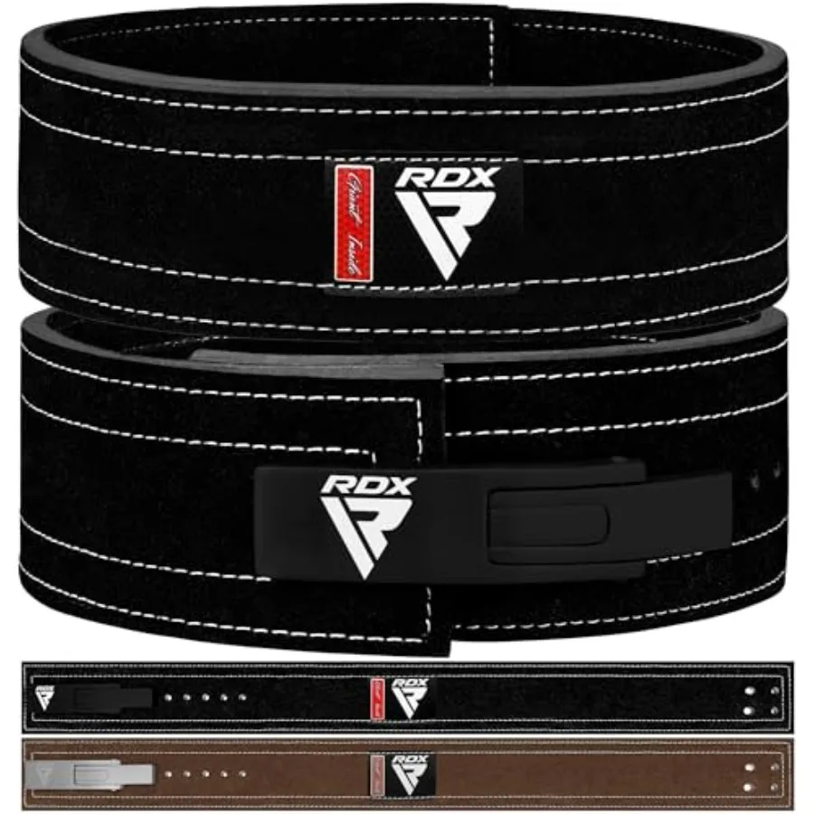 

Weight Lifting Belt Powerlifting, Approved By IPL and USPA, 10mm Thick 4" Leather Lumbar Back Support, Lever Buckle Gym Strengt