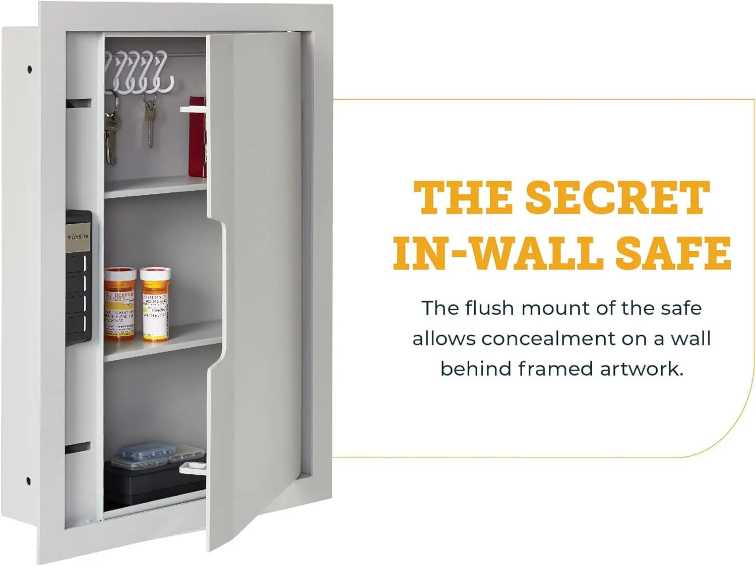 In Wall Gun Safe and Money Safe - Hidden Safe Provides Security for Your Firearms & Valuables, Keypad Entry