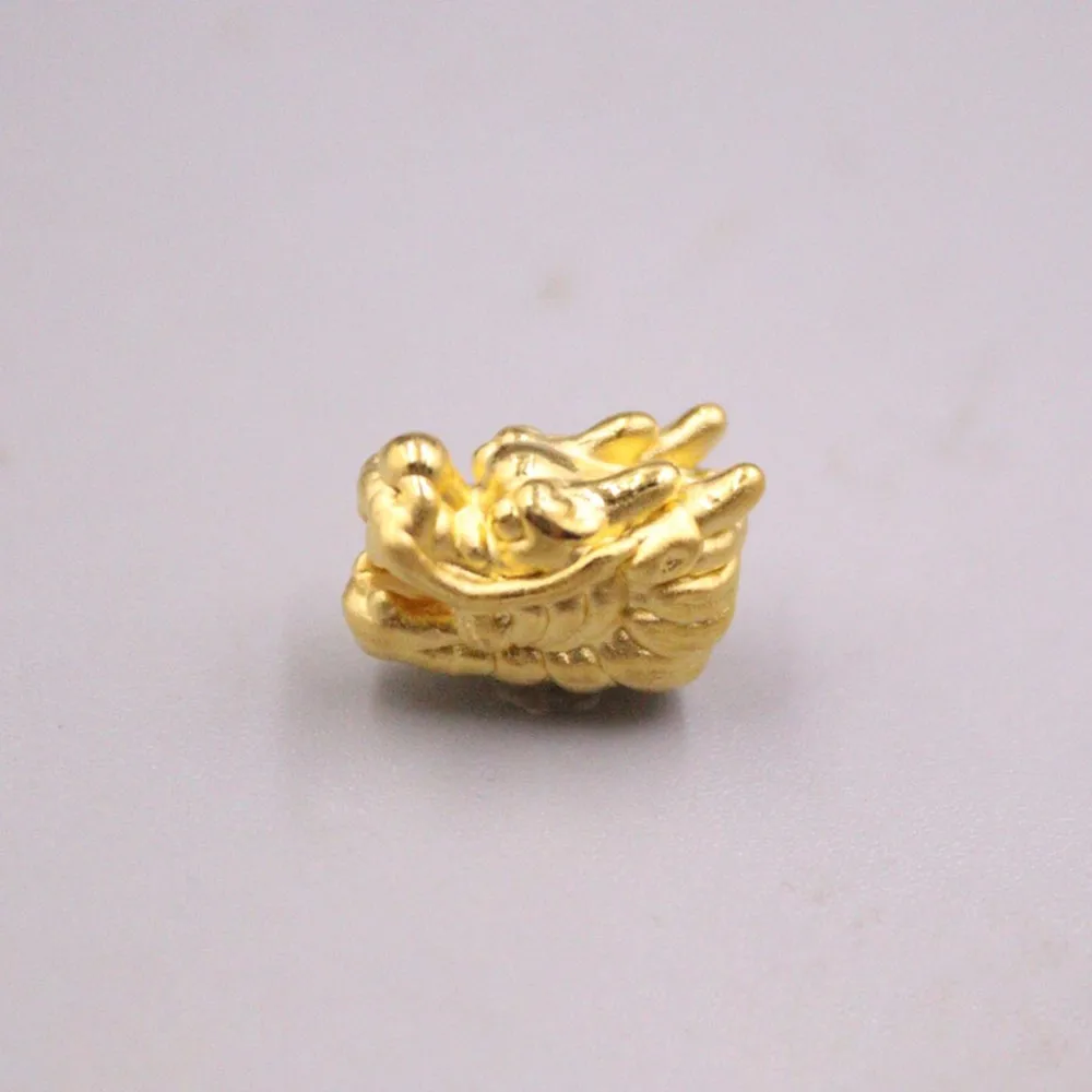 

1PCS Real Pure 999 24K Yellow Gold Bead Lucky DIY Dragon Head Pendant 0.79-0.81g