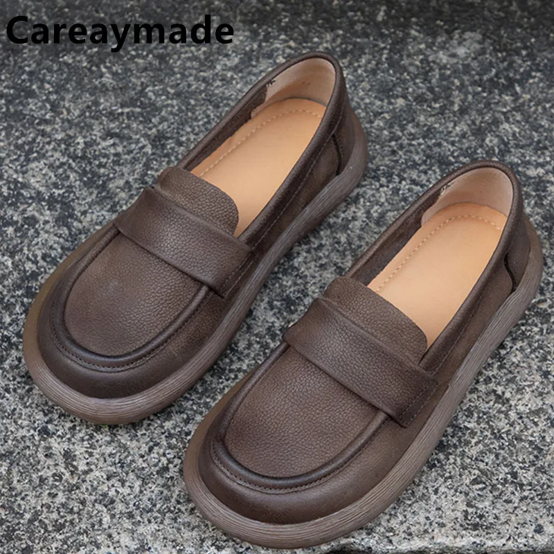 Careaymade-oryginalne skórzane czyste ręcznie robione buty brytyjskie mokasyny damskie japońskie miękkie skóra miękka podeszwy buty slackerów