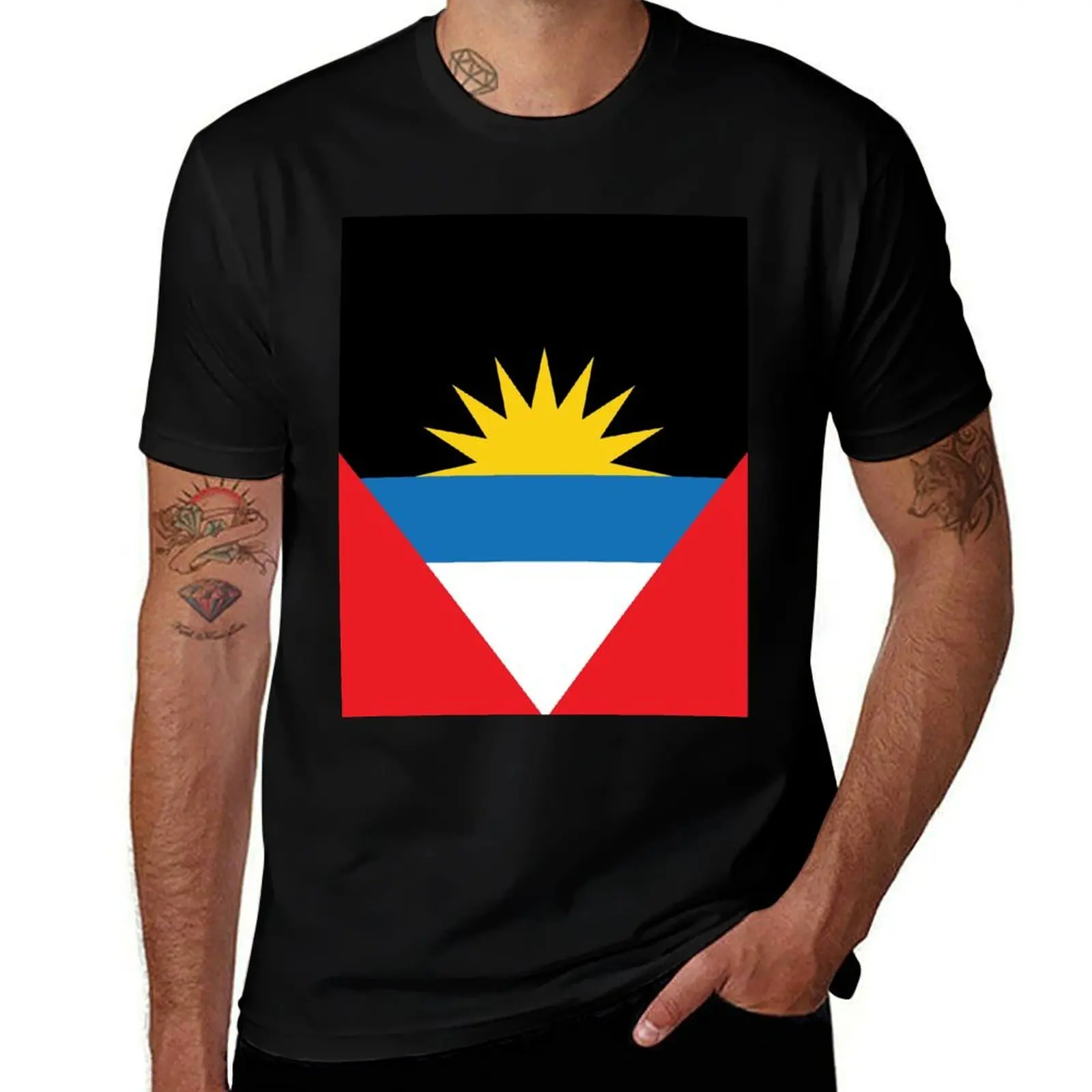 

Antigua and Barbuda National Flag T-Shirt man tshirt man t shirt cotton T-shirt