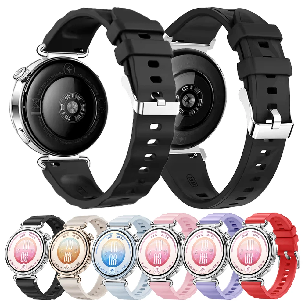 Silicone 18mm Smartwatch Strap For Huawei Watch GT 7/GT 6/GT 5/GT4 41mm GT5 Pro 42mm Soft Bracelet Replace For Garmin Venu 3S/2S