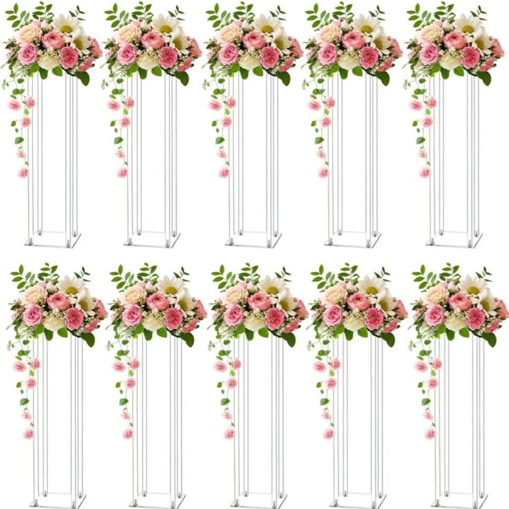 4-10pcs)40-100cm)Wedding Arch Rectangular Wedding Stand acrylic Cuboid Flower Stand Metal Background Backdrop table decor