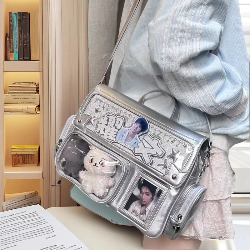 

Новая сумка-антистресс 2026 года с двойными лямками, большая вместимость, для парка развлечений, сумка через плечо, в японском стиле, бренд Lamp