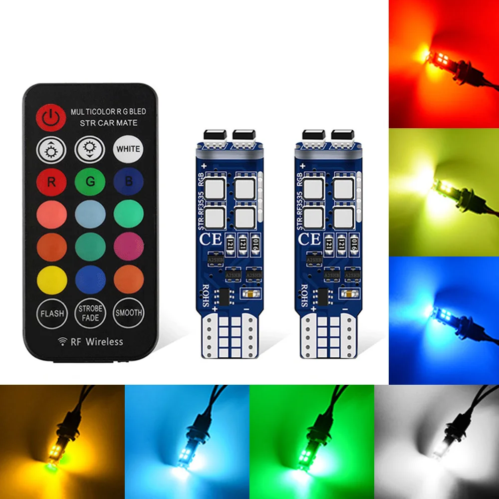 rgb LED t10 w5w 車内照明 T10 RGB 車内周囲光 Canbus クリアランスライト補助信号ランプ