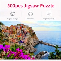 500 Pieces Jigsaw Puzzle for Adults Painting Cinque Terre Paper Puzzles Home Decor Wall Display Festival Gift Toys