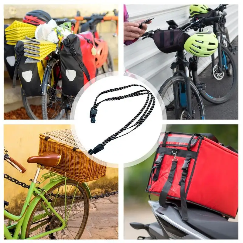 Bicycle Elastic Straps Convenient Luggage Bundling Rope With Hook Thicken Motorcycle Luggage Fasten Strap For Secure Travel Bag