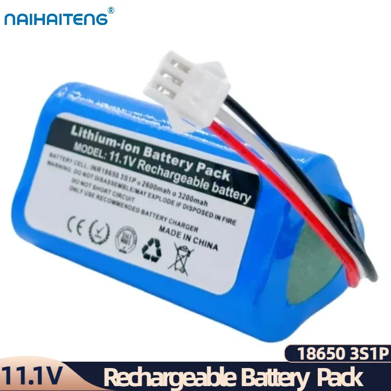 11.1V 10.8V 2600/3200mAh Rechargeable Li-ion Battery Pack 3S1P For Ecovacs Robot Vacuum D36A D36B D36C D36E DA60 DB35 Wholesale