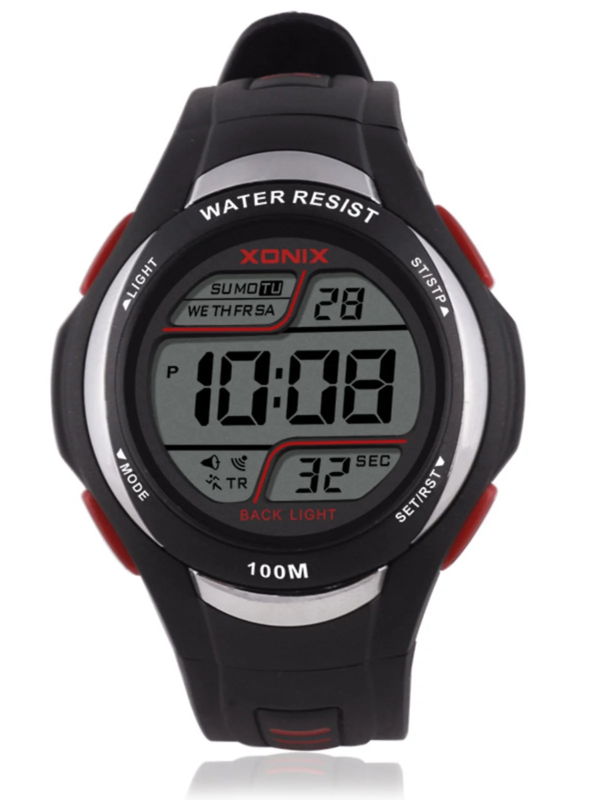 Xonix New Fashion Atmospheric Student Boys Boys Led Luminous Waterproof Multifunctional Electronic Watch Men GQ