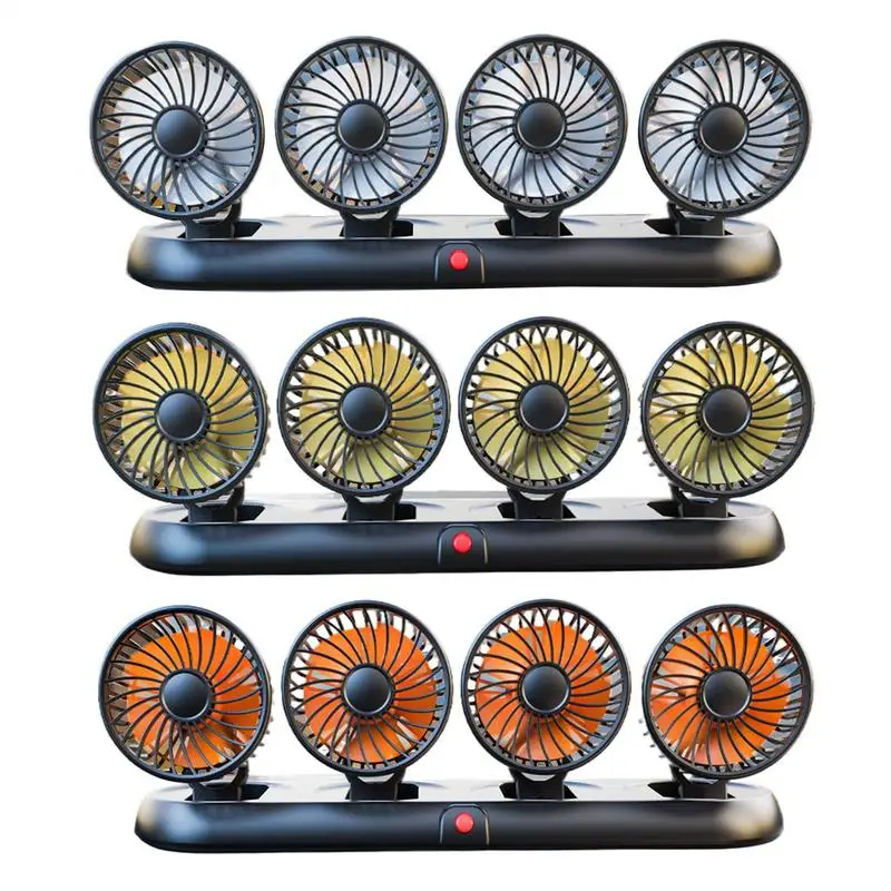 

4 Head Car Fan Car Cooling Four Head Desktop Auto Fan Multipurpose Quiet Electric Air Circulator with Strong Wind for Automobile