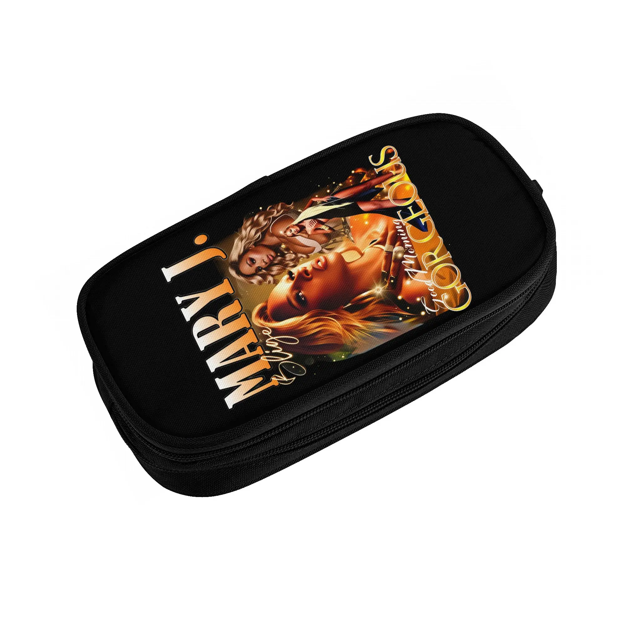 Cute Mary Jane Blige  Pencil Case for Boys Girls Singer Queen Hip-Hop of R&B  Large Capacity Pen Bag Box School Accessories