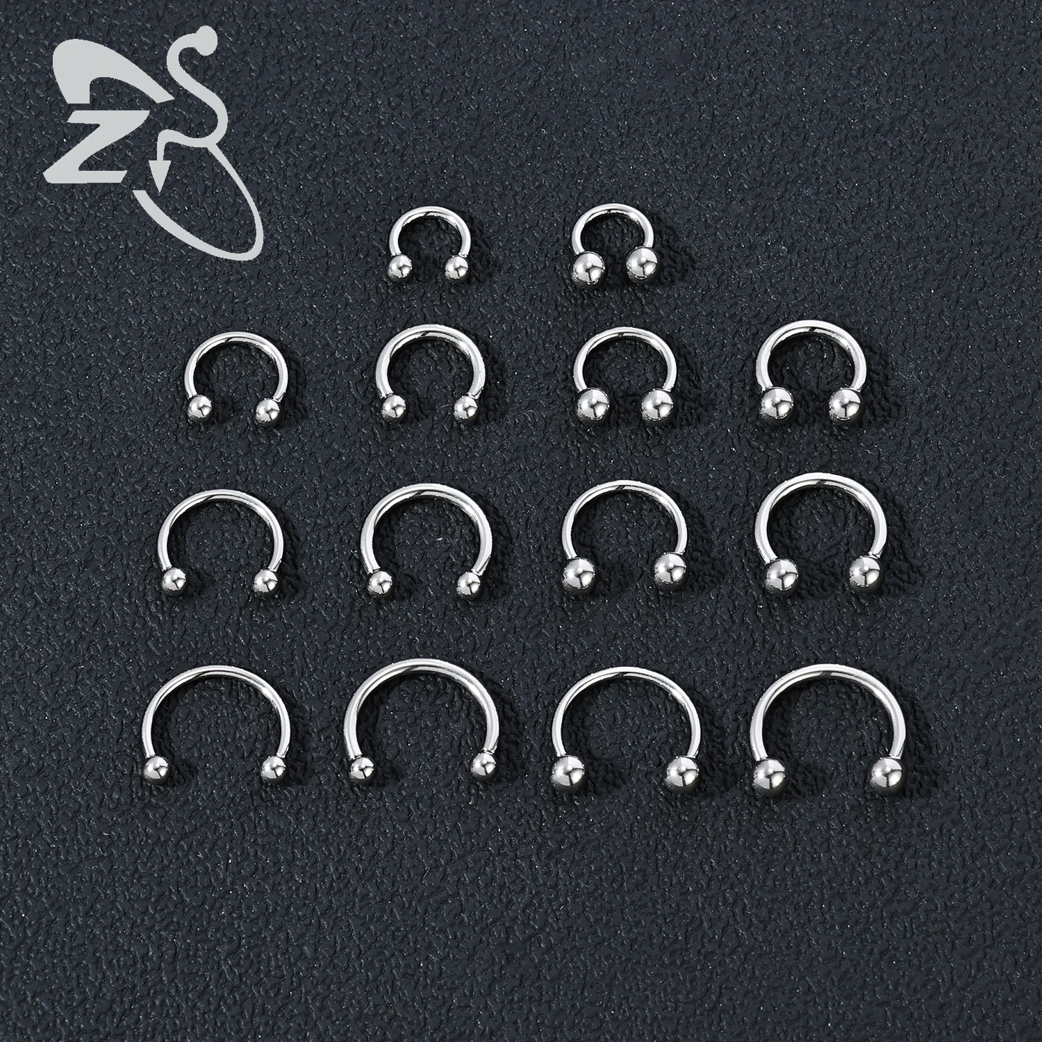 ZS 1PC 14G/16G G23 Titanium Septum Clicker Spike Septum Ring Hoop Horseshoe Nose Piercing Gold Color Helix Cartilage Piercings