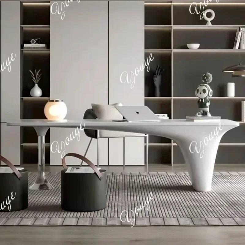 

N49 J Luxury White Office Desk Study Height Household Coffee Computer Office Desk Study Executive Escritorio Oficina Furniture