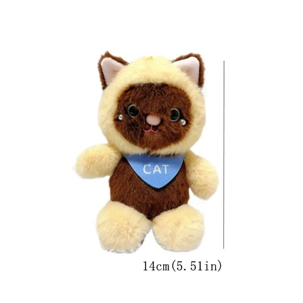 Anime boneca macio douding gato boneca figuras de pelúcia dos desenhos animados gato boneca chaveiro animal kawaii gato boneca pingente presente natal