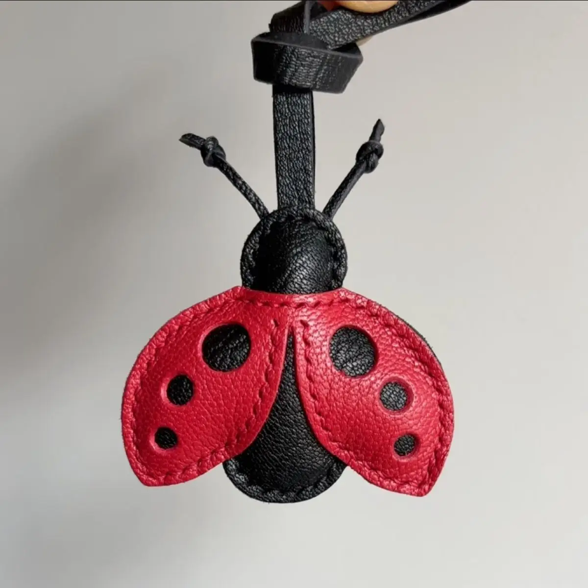 Bag Accessory Seven-Star Ladybug Handmade Genuine Leather Pendant Small Pendant Beetle Bag Pendant Keychain