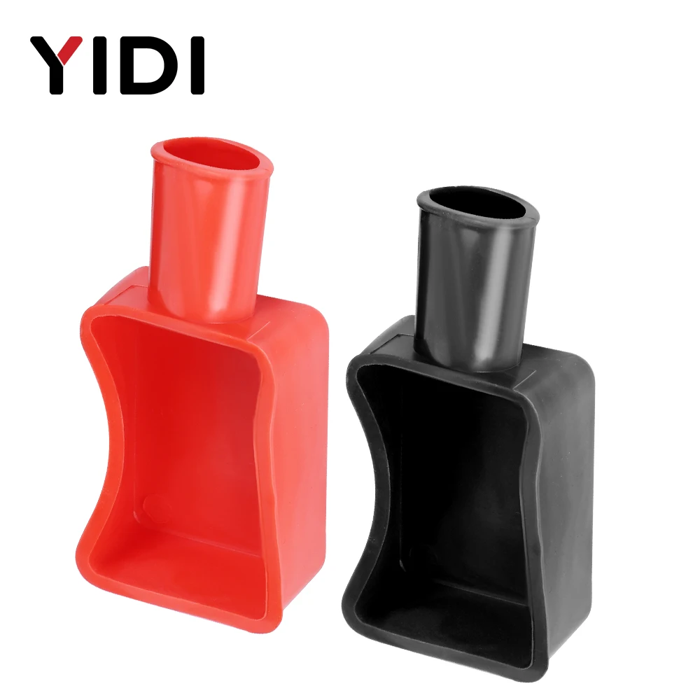 YIDI 5Pairs Car Battery Terminal Covers Positive Negative Silicone Rubber Protective Caps Insulating Sleeves for Auto Motorcycle