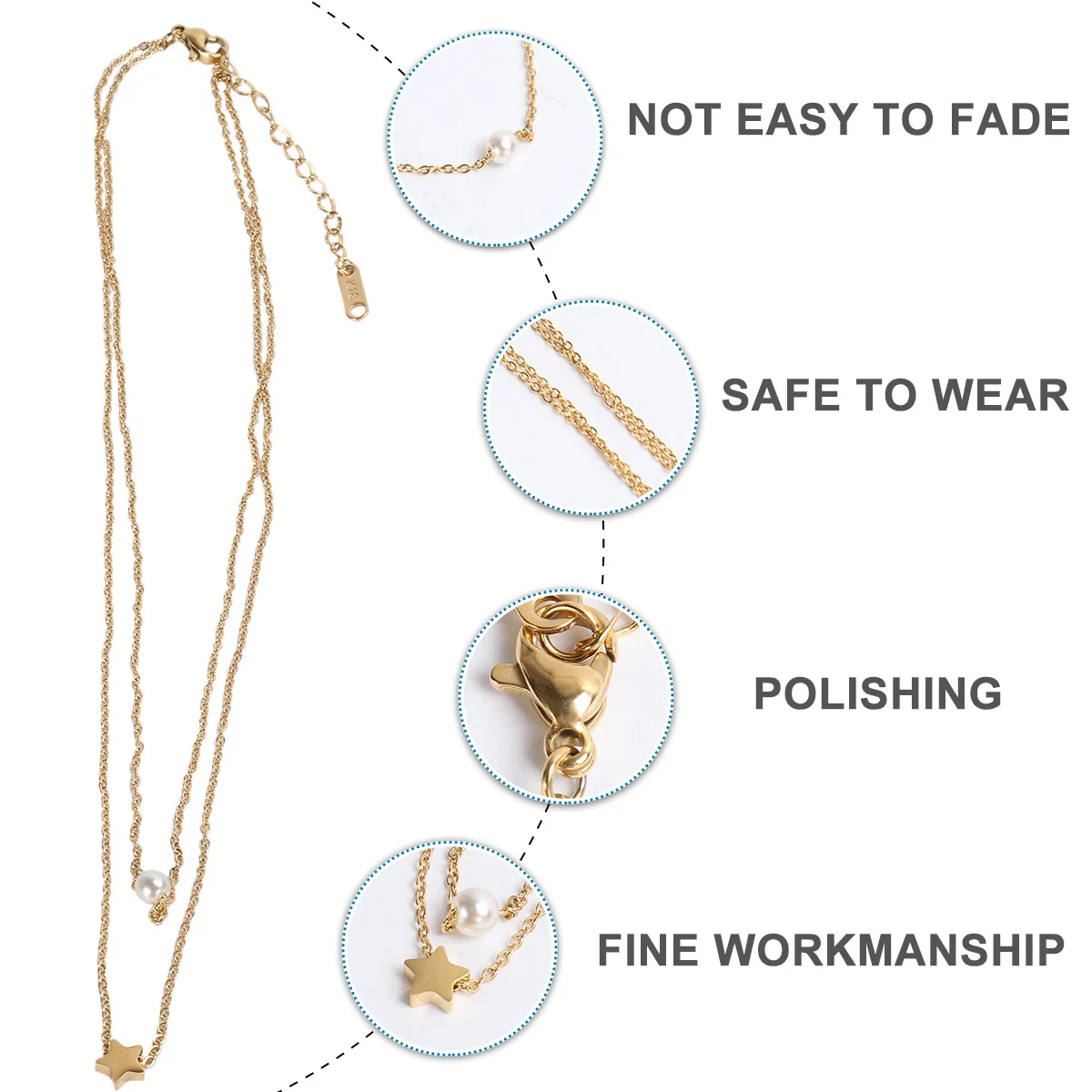 

Five-Pointed Star Necklace Golden Elegant Short Clavicle Chain Fashion Necklace Creative Jewelry for Women Girls Mothers